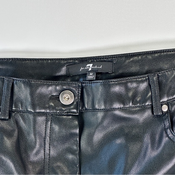 7 For All Mankind Coated Faux Leather Pants Black Size M - Picture 3 of 11